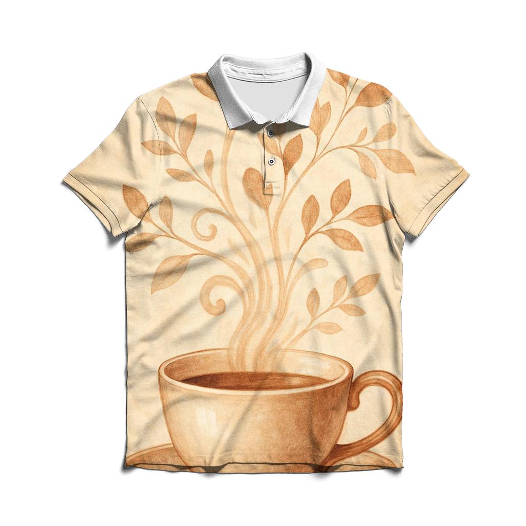 Sepia Steam Garden custom polo shirts