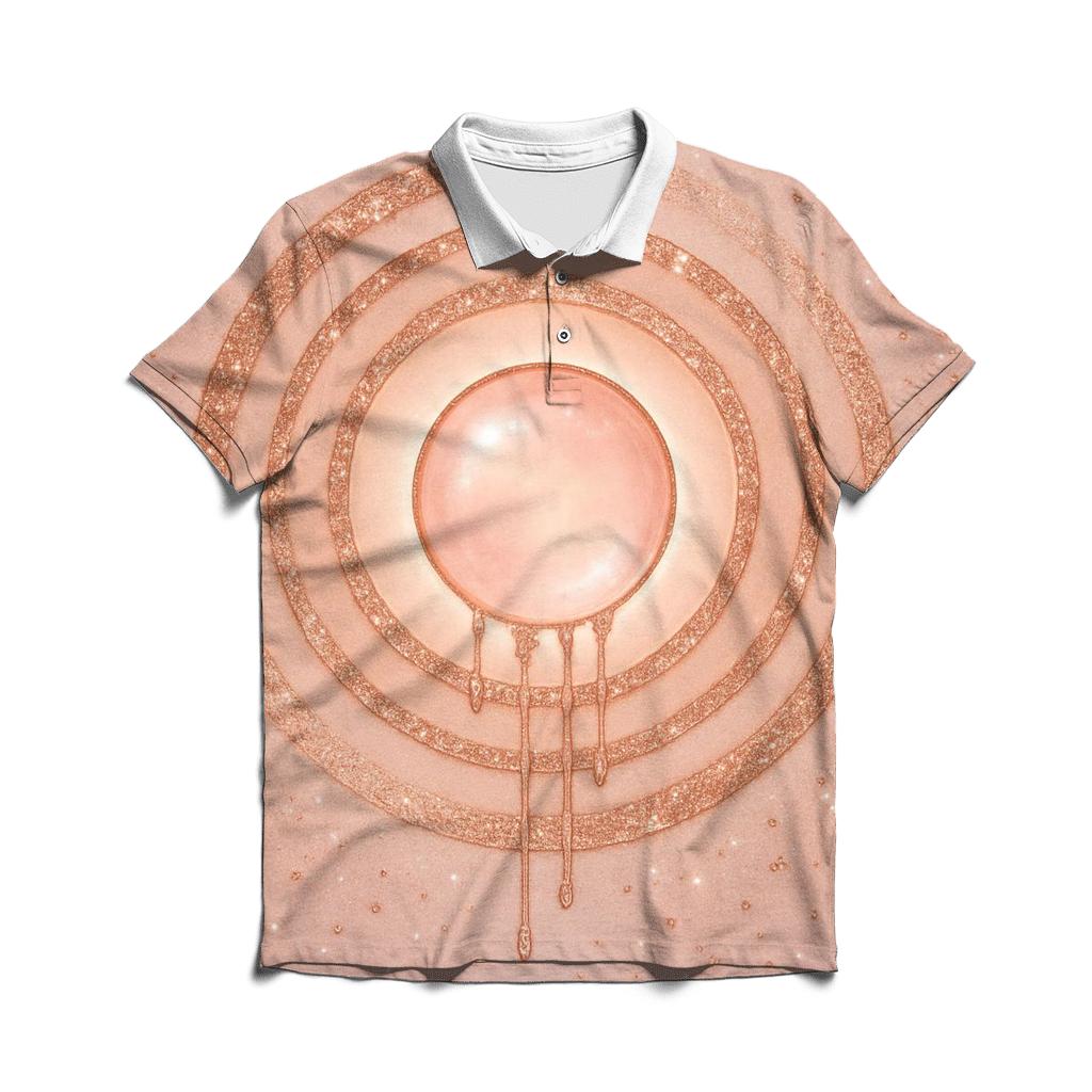 Rose Quartz Halo Burst custom polo shirts