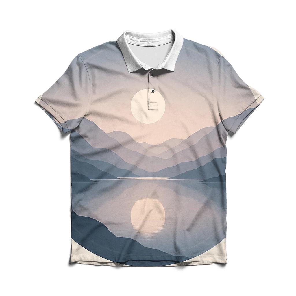 Mountain Stillness Circle casual sports polo shirts