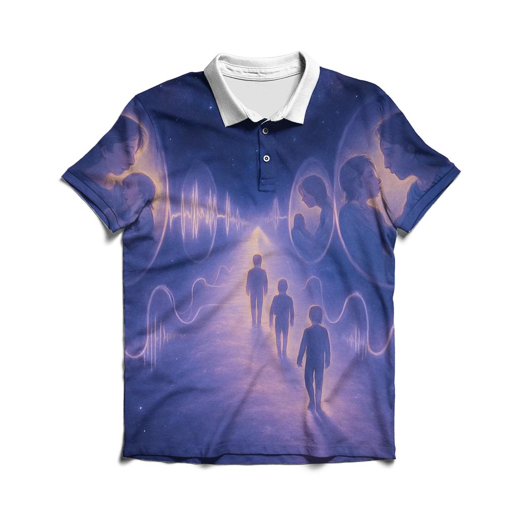 Her Voice Across The Years Of Light branded logo polo shirts