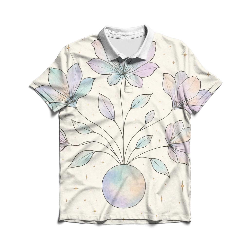 Astral Botanical Bloom personalized polo shirts