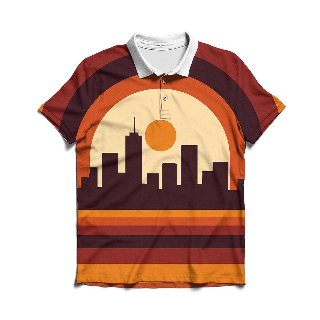 Groove Tunnel Cityscape embroidered polo tops