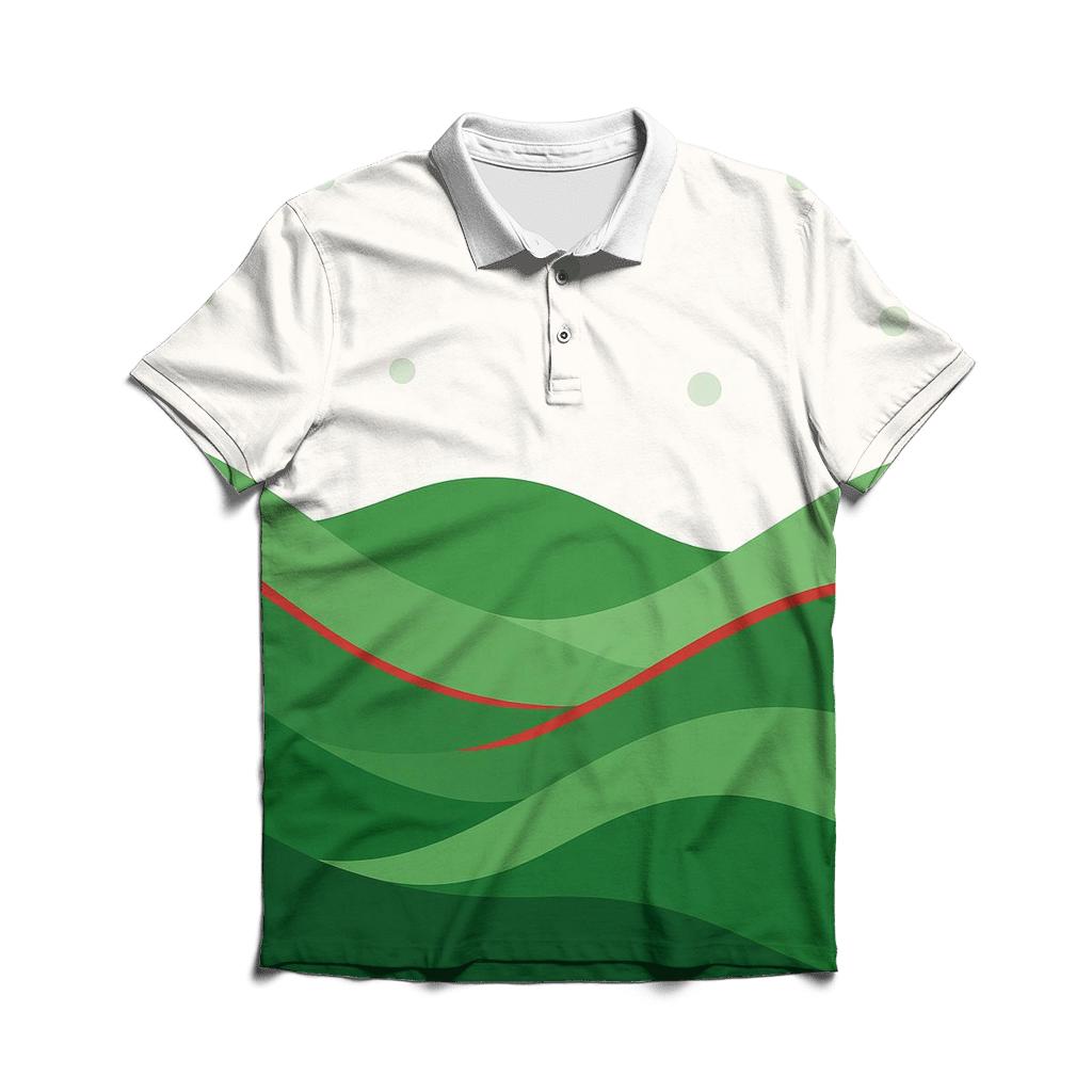 Evergreen Ribbon Hills embroidered polo tops