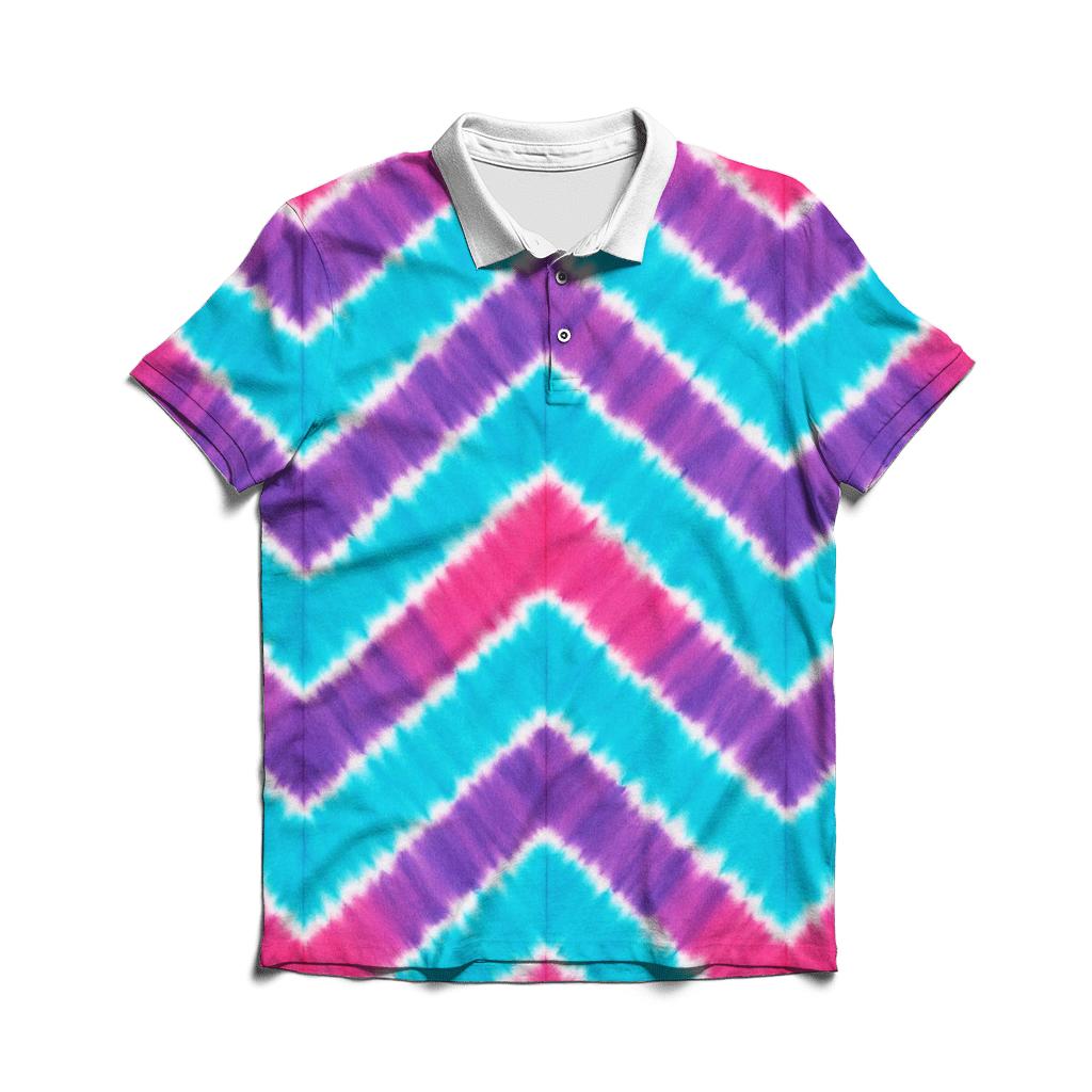 Neon Chevron Flow personalized polo shirts