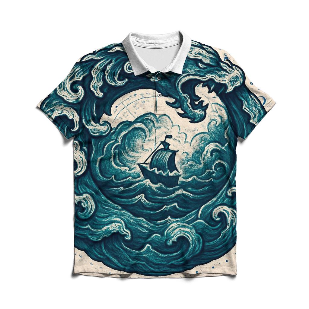 Ocean Tide Ouroboros premium cotton polo shirts