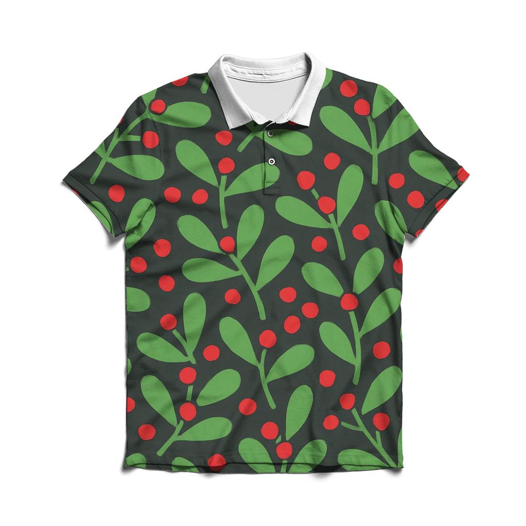 Geometric Mistletoe Mosaic branded logo polo shirts