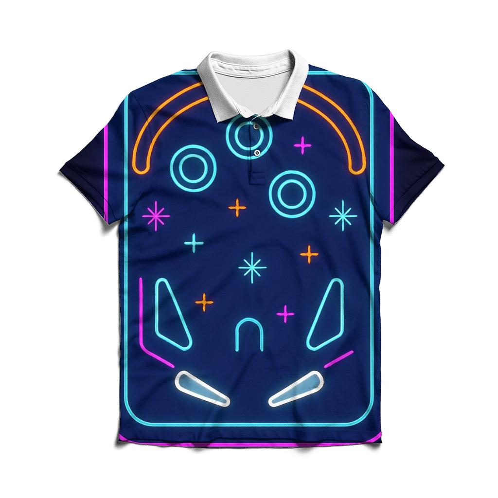 Arcade Neon Pinball Field classic pique polos
