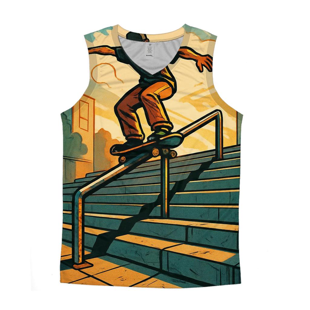 Street Skateboard Stair Descent cotton sleeveless tops
