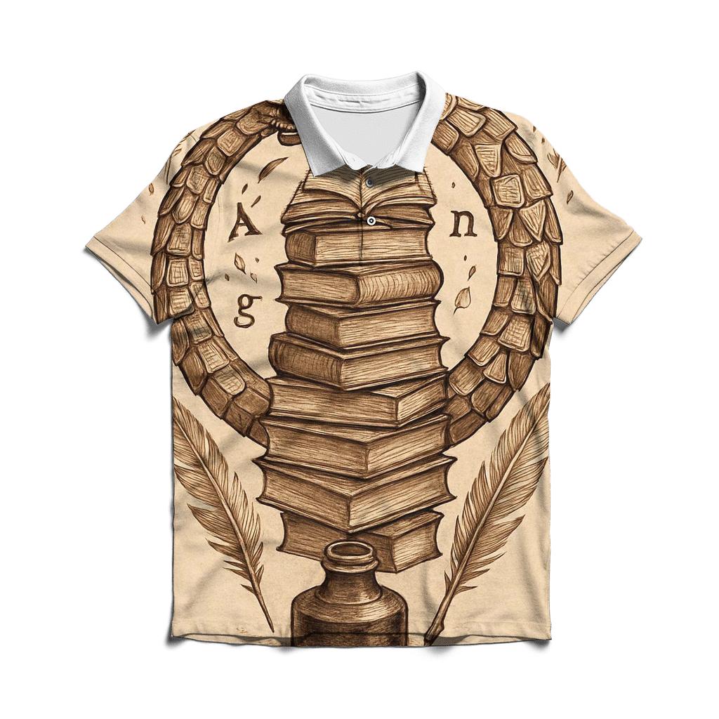 Library Of Cycles Ouroboros premium cotton polo shirts