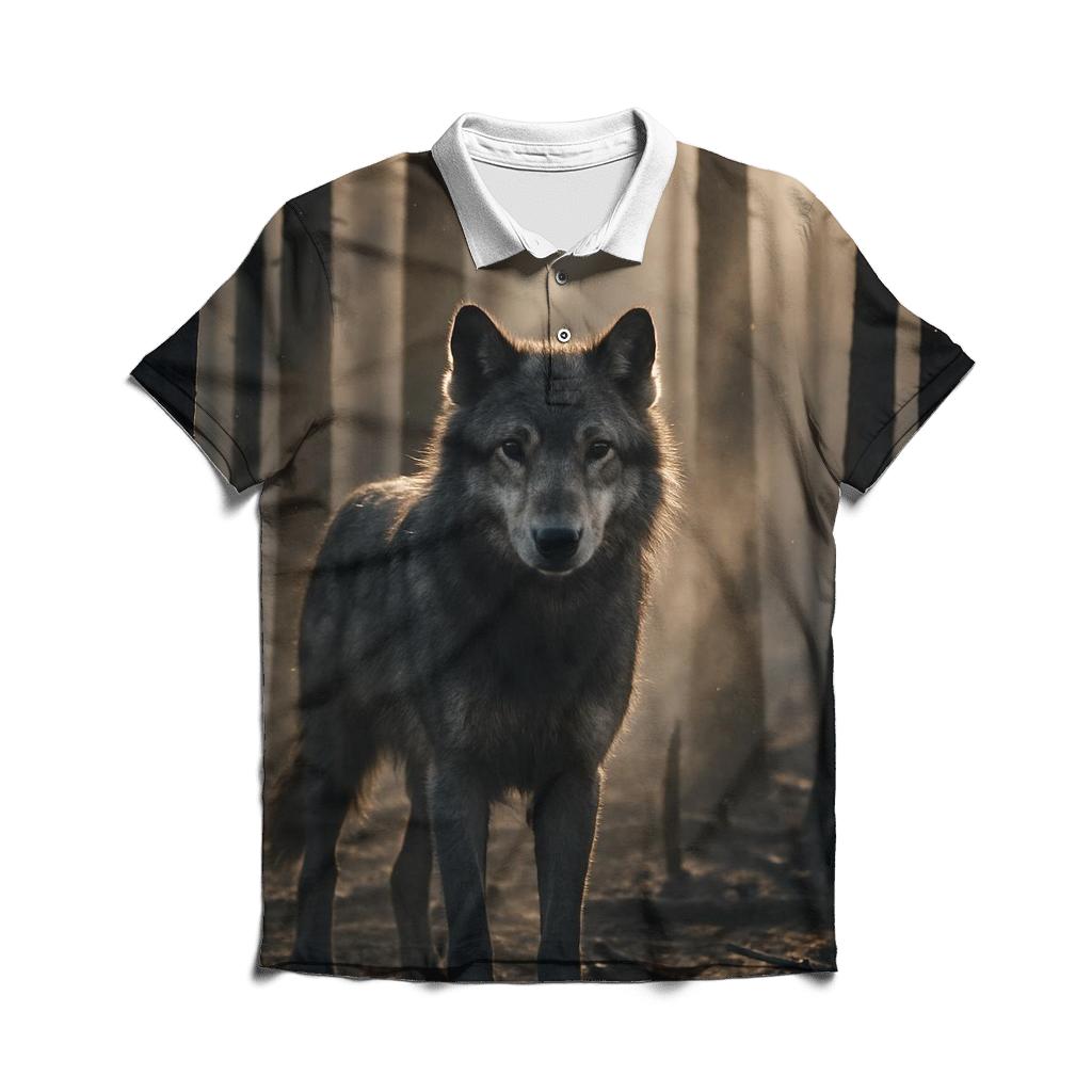 Burnt Forest Sentinel Wolf branded logo polo shirts