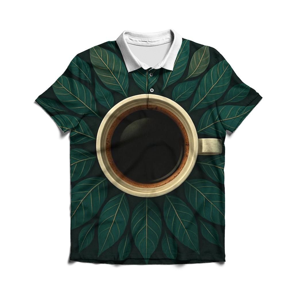 Emerald Leaf Brew embroidered polo tops