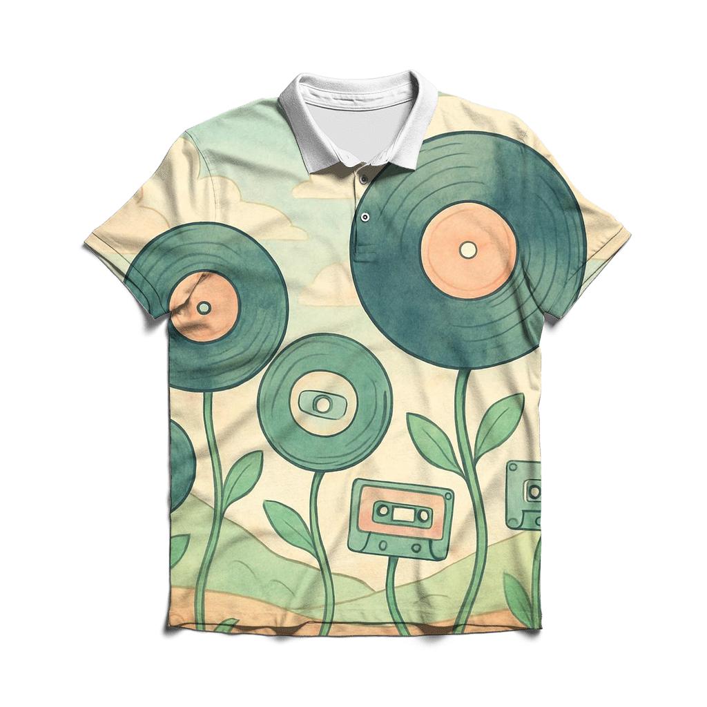 Analog Wave Garden custom polo shirts