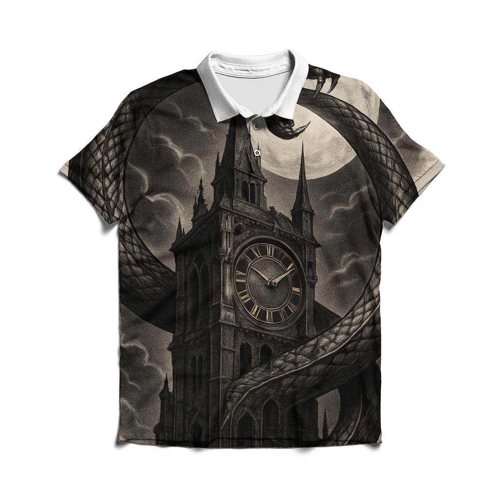 Clocktower Eclipse Ouroboros designer slim fit polos