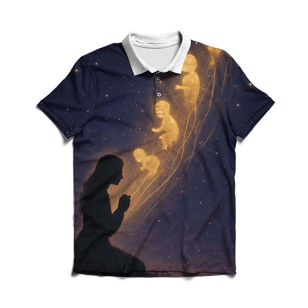 Where Her Prayers Touch The Stars stylish collar polo tees