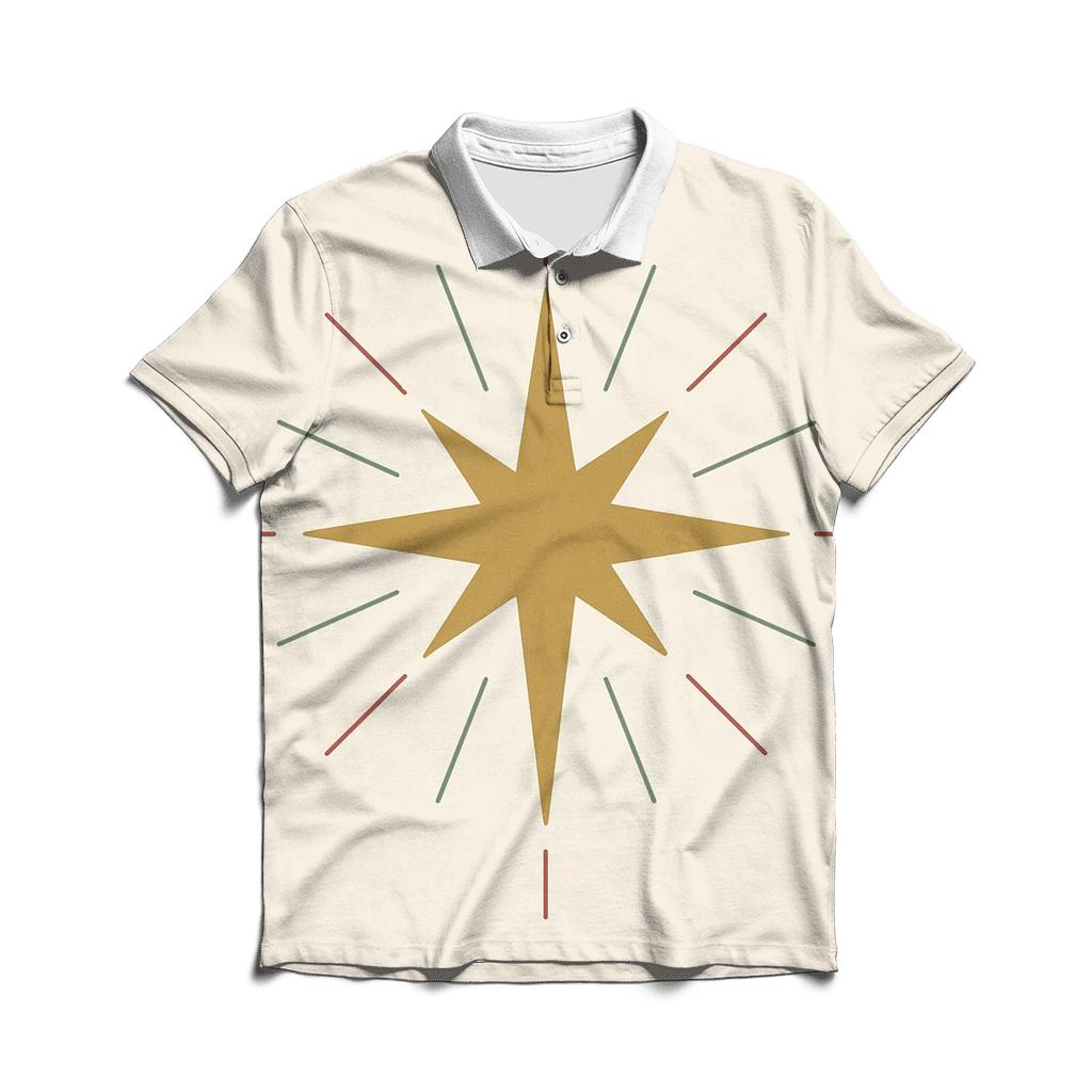 Minimal Nativity Starburst premium cotton polo shirts