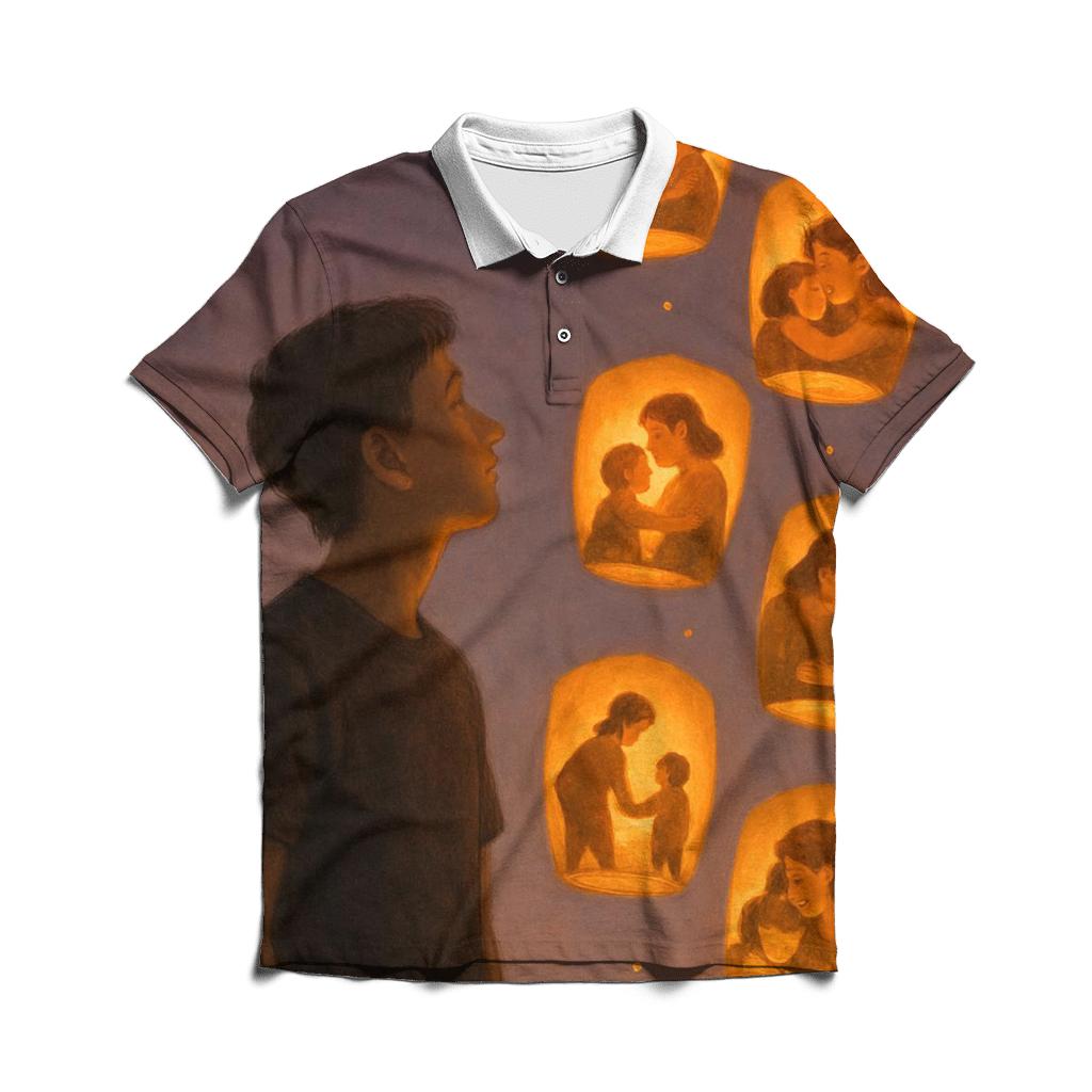 The Memory Lanterns She Lit Inside embroidered polo tops