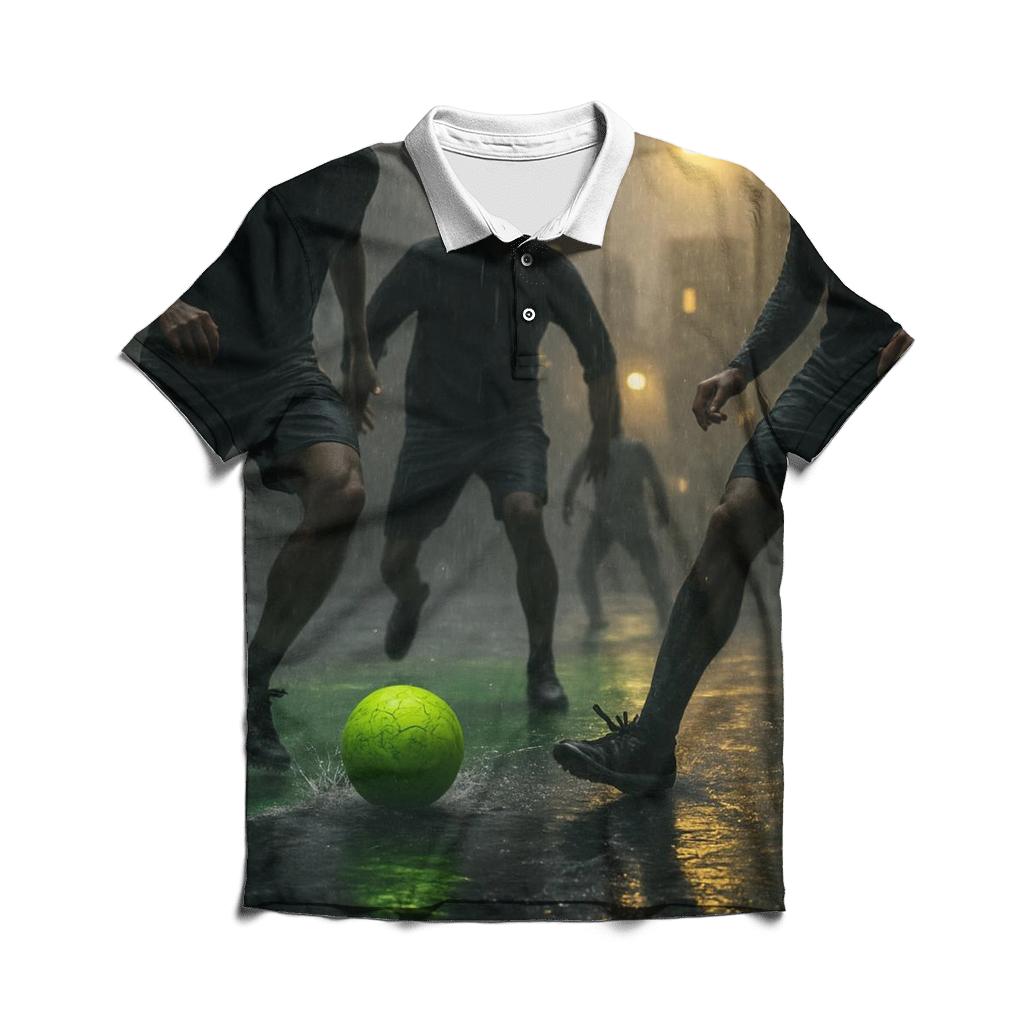 Rain Soaked Soccer Street Match classic pique polos