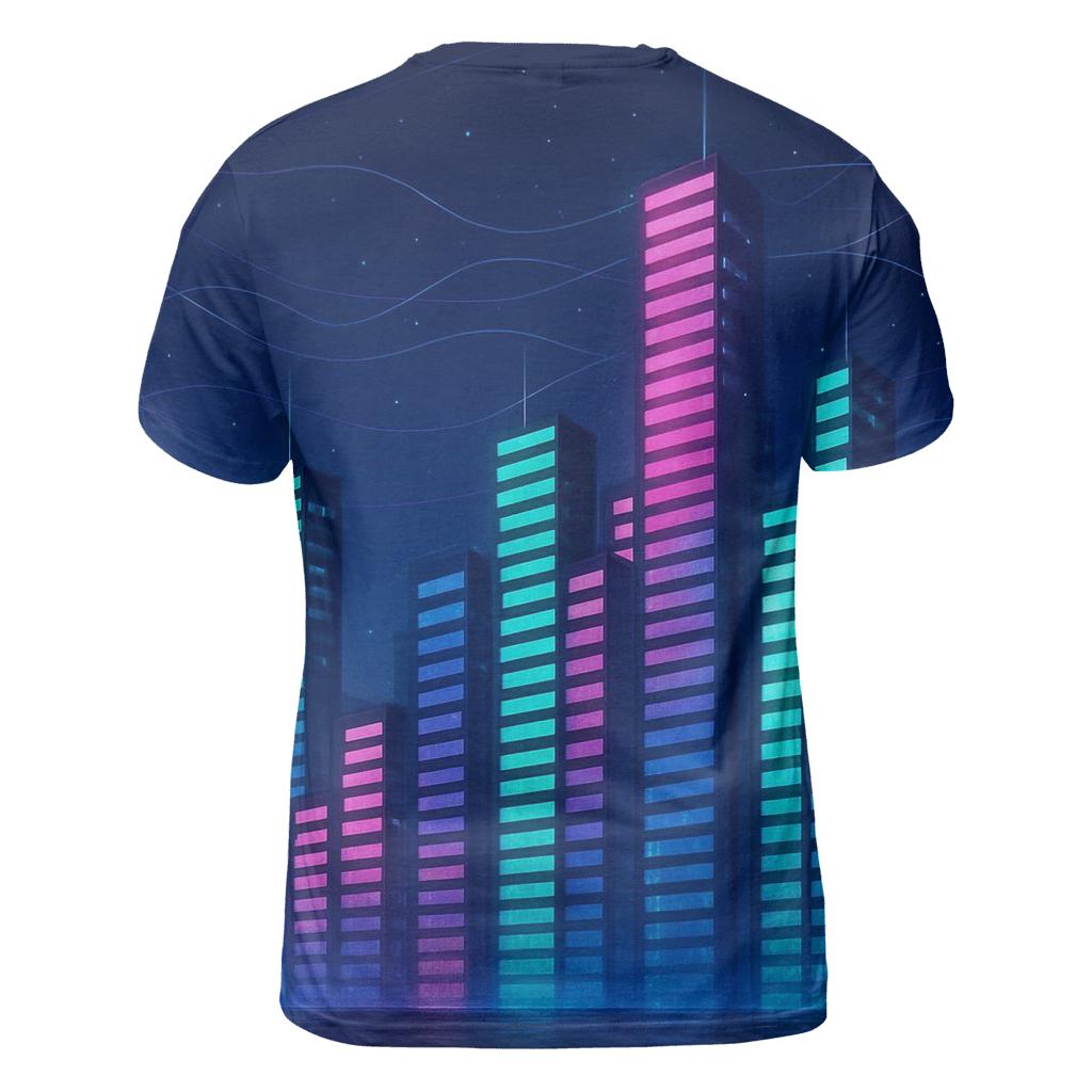 Neon Equalizer Skyline personalized full print shirts