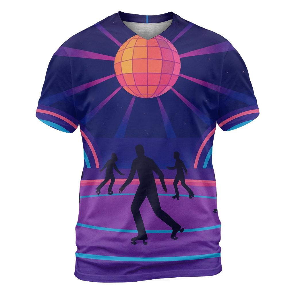 Neon Roller Rink Nights statement graphic shirts
