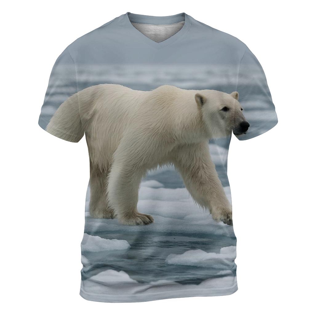 Polar Bear On Drift Ice unique graphic print tees