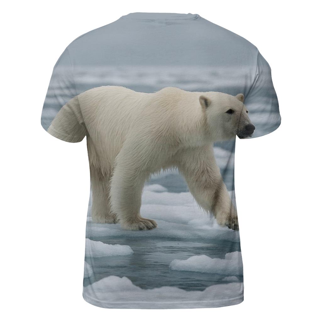 Polar Bear On Drift Ice unique graphic print tees