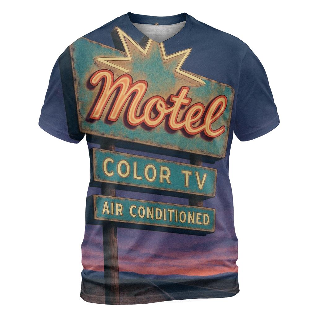Starlight Motel Roadside Sign vibrant all-over design tees