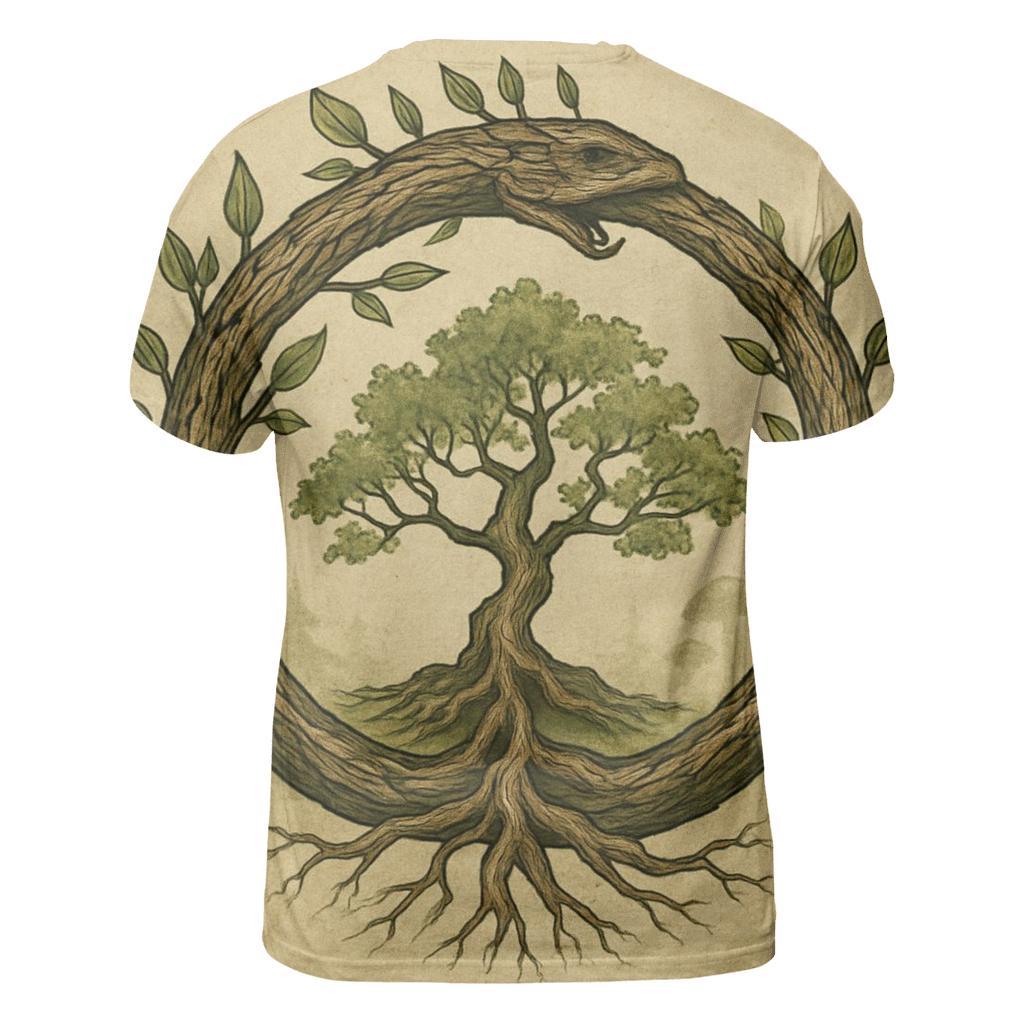 Forest Spirit Ouroboros statement graphic shirts