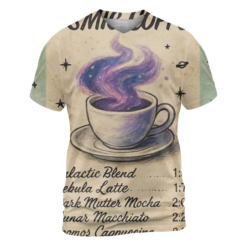 Nebula Diner Coffee Menu creative print fashion shirts
