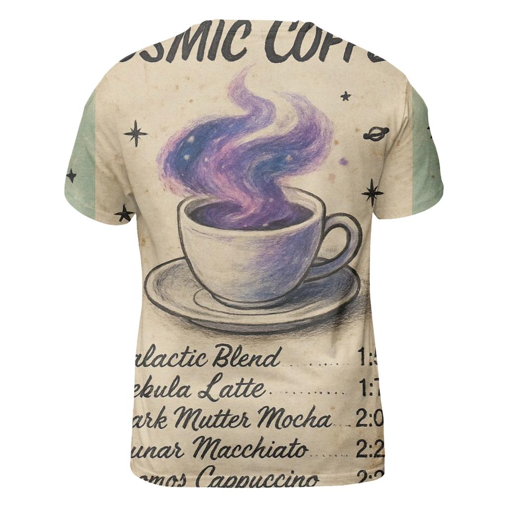 Nebula Diner Coffee Menu creative print fashion shirts