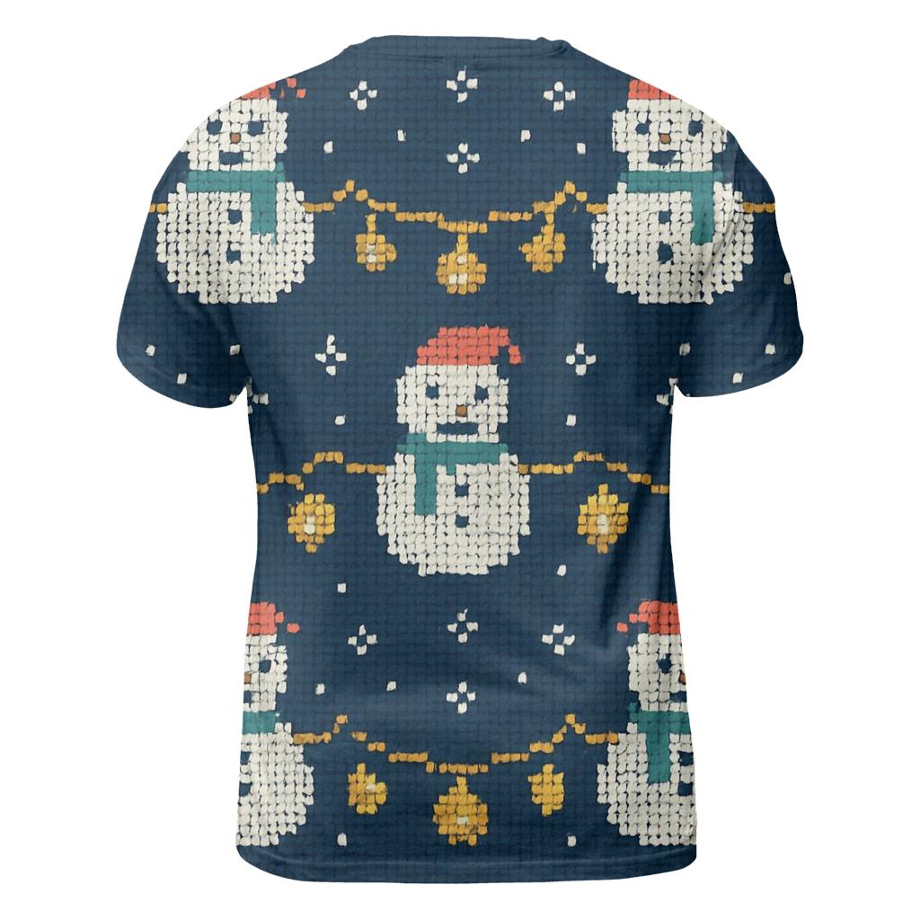 Snowman Lantern Garland Rows Design statement graphic shirts