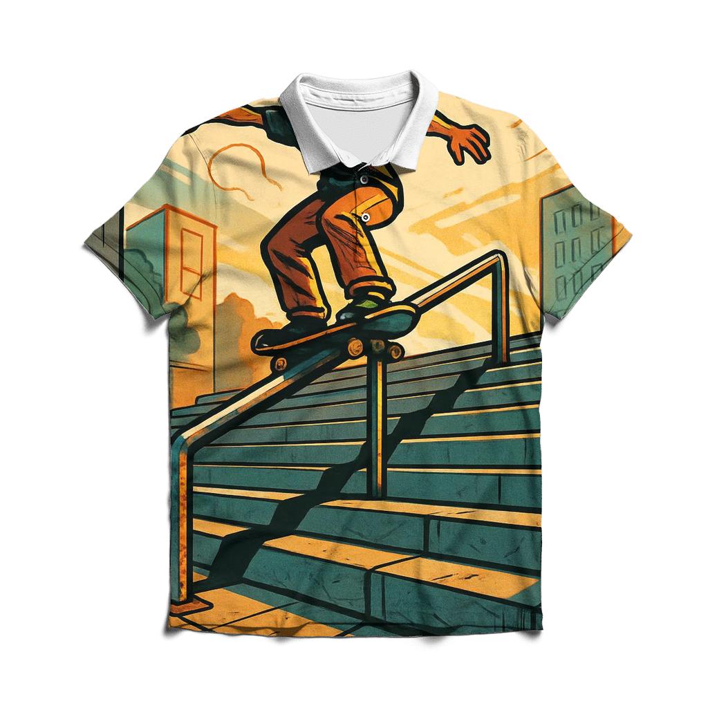 Street Skateboard Stair Descent classic pique polos
