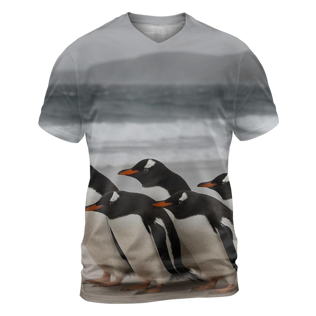 Gentoo Penguins On Windy Shore personalized full print shirts