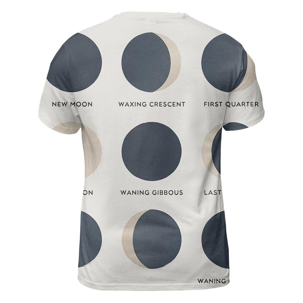 Lunar Phase Minimal Calendar trendy printed shirt styles