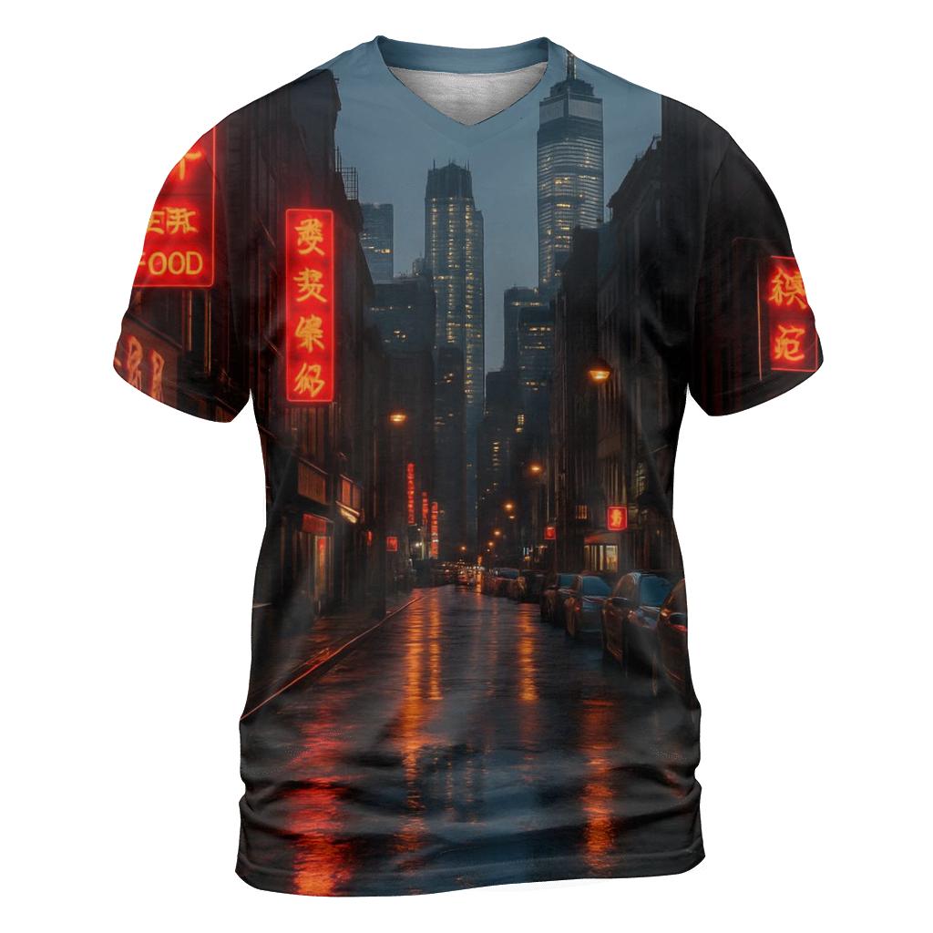 Chinatown Street Framing The Financial District creative print fashion shirts