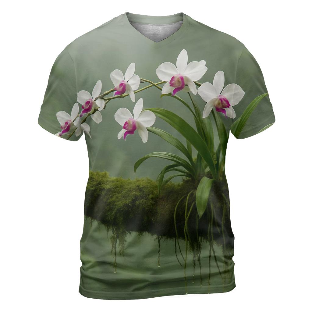Wild Orchids In Misty Cloud Forest unique graphic print tees