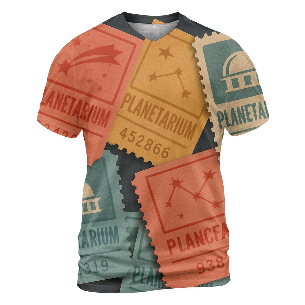Retro Planetarium Ticket Stub Art personalized full print shirts