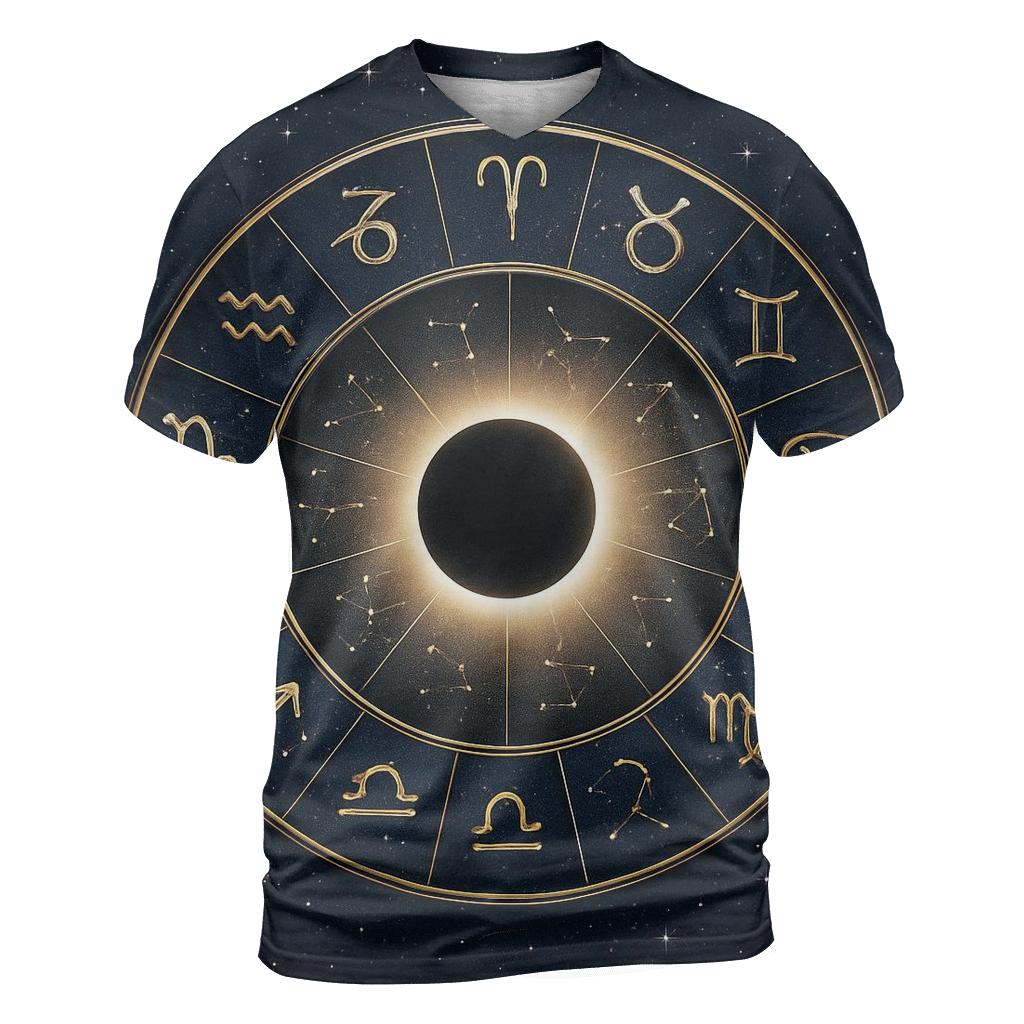 Solar Eclipse Zodiac Wheel Alignment trendy printed shirt styles