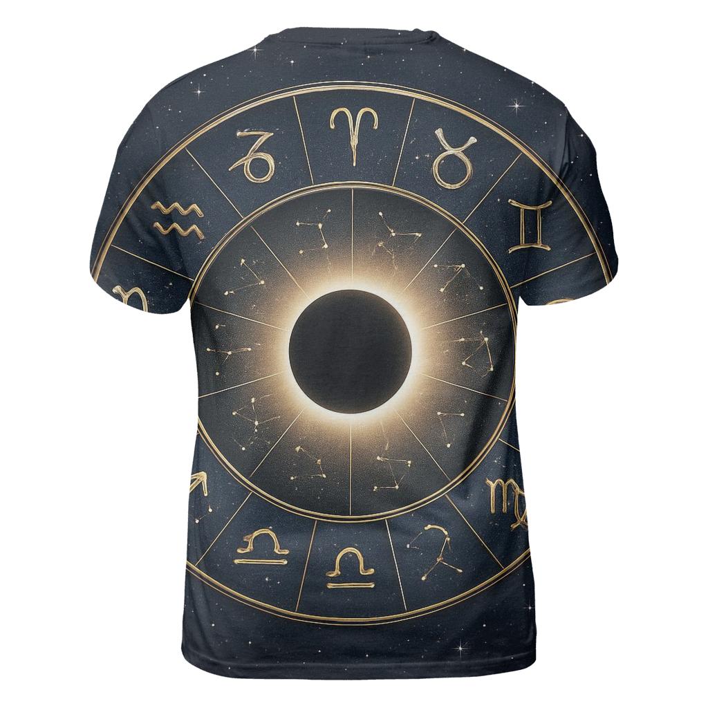 Solar Eclipse Zodiac Wheel Alignment trendy printed shirt styles