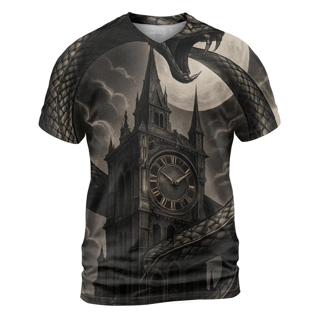 Clocktower Eclipse Ouroboros trendy printed shirt styles