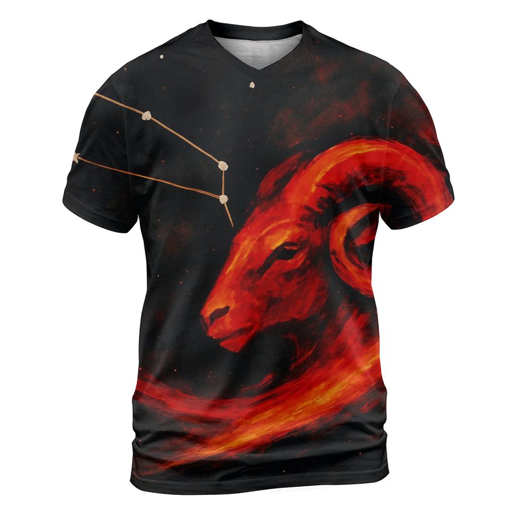 Galactic Aries Fire Trail Constellation designer pattern shirts