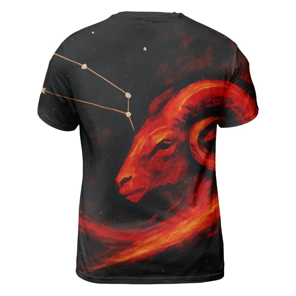 Galactic Aries Fire Trail Constellation designer pattern shirts