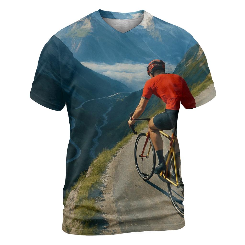Mountain Cyclist Above The Clouds trendy printed shirt styles