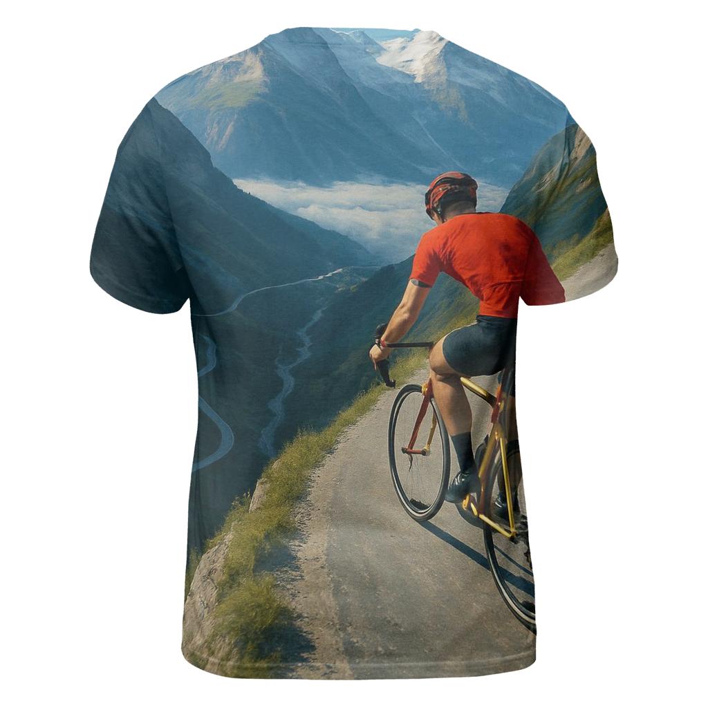 Mountain Cyclist Above The Clouds trendy printed shirt styles