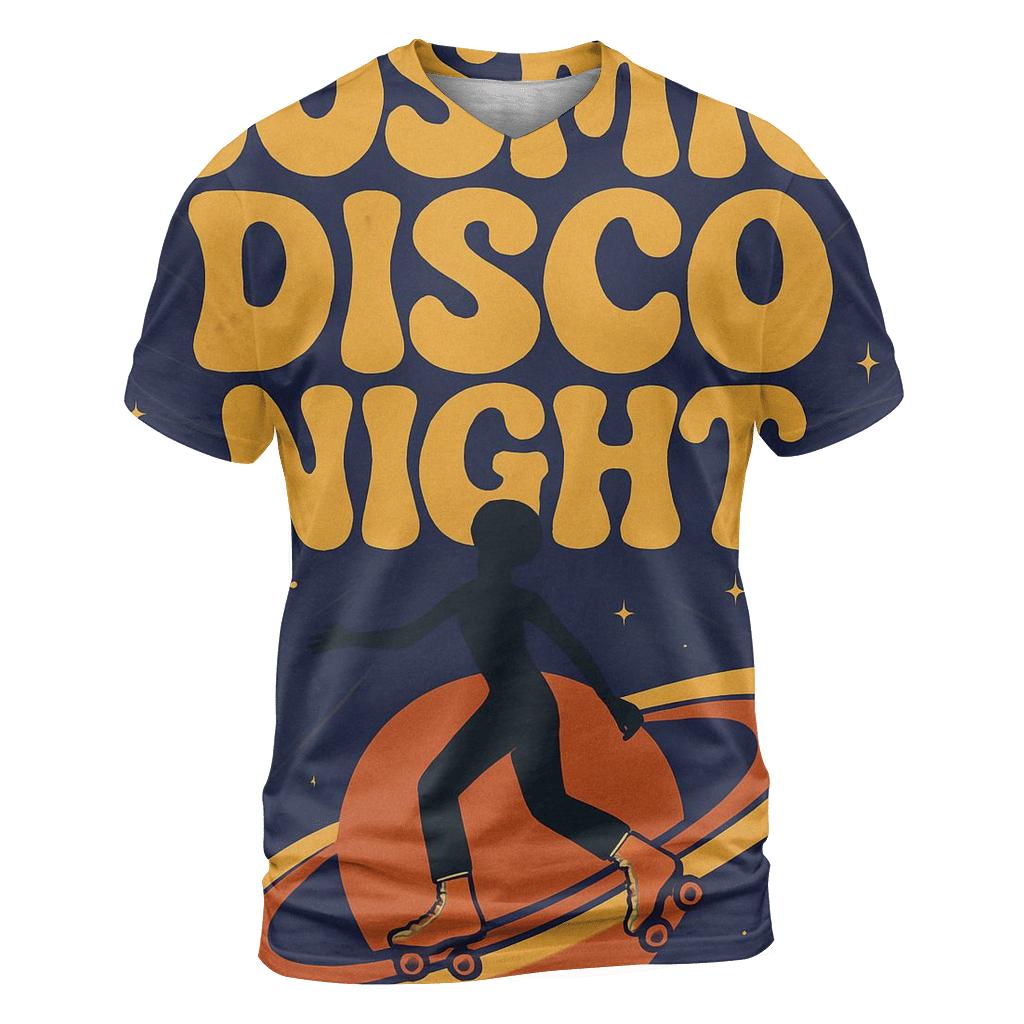 Seventies Cosmic Roller Disco Poster designer pattern shirts