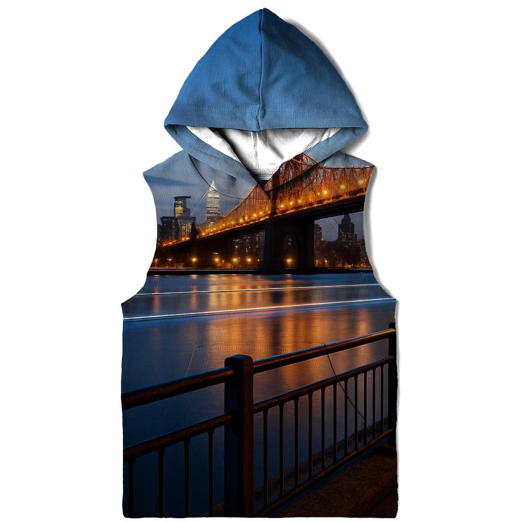 Queensboro Bridge Twilight Reflection zip-up hoodies