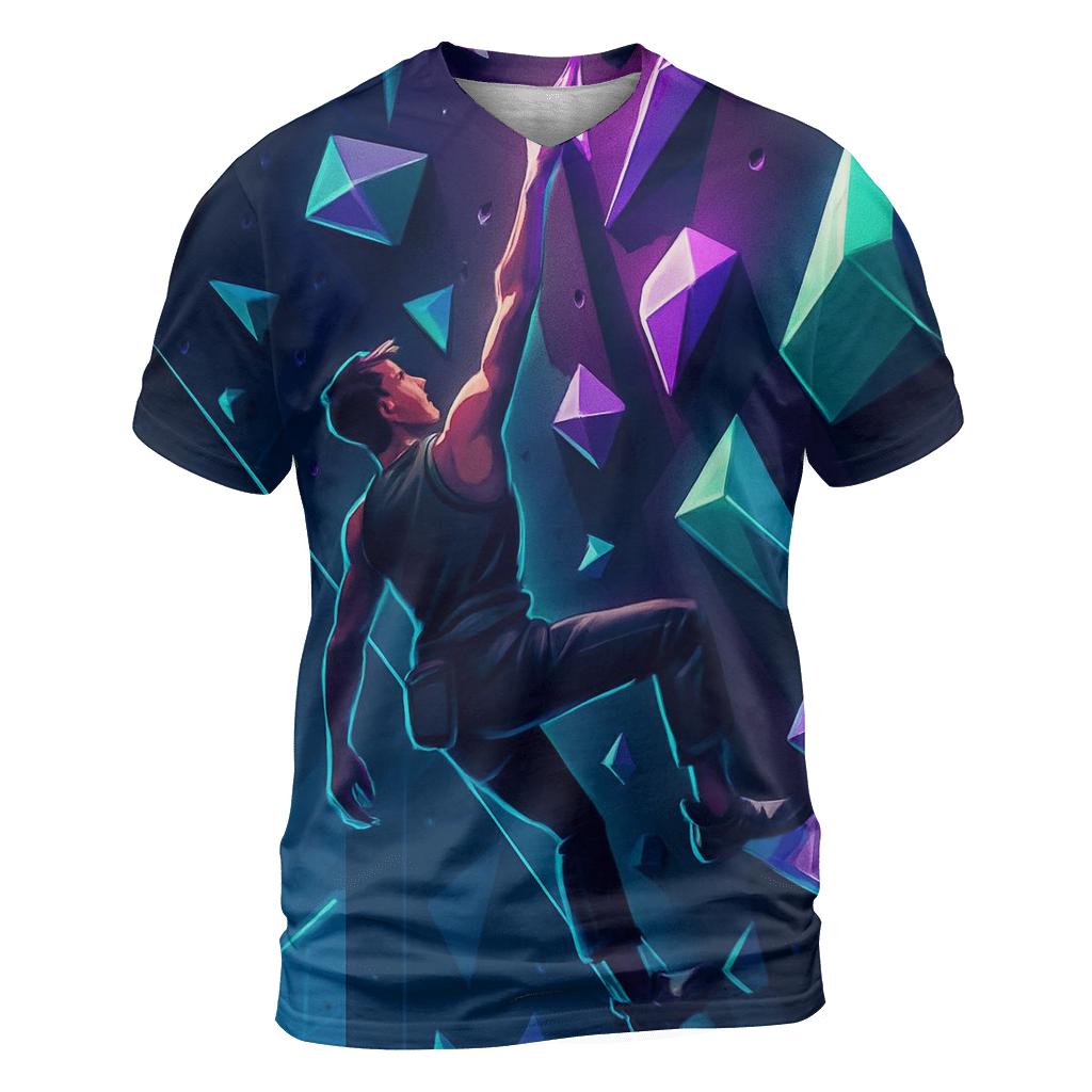 Futuristic Indoor Climbing Arena custom all-over print shirts