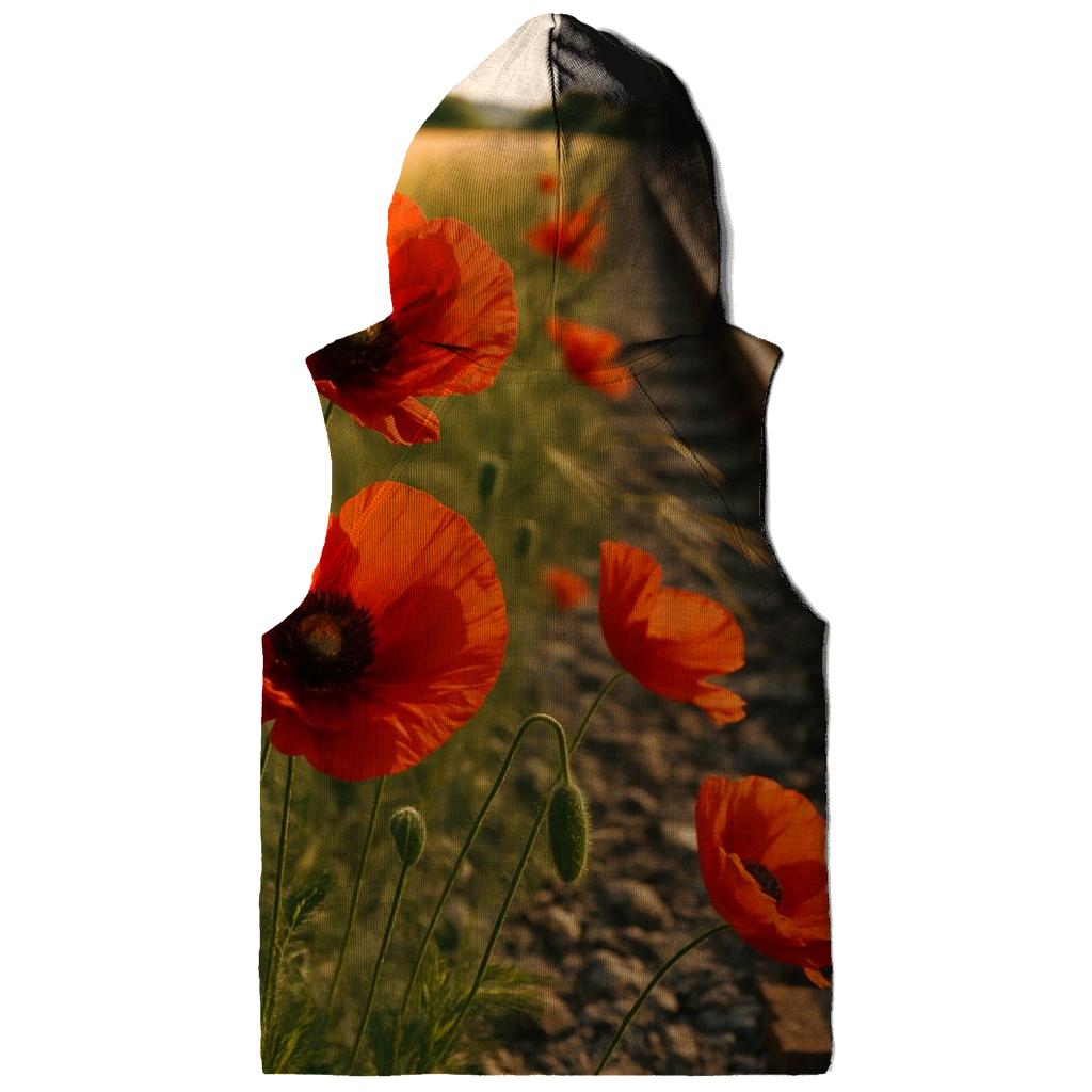 Wild Poppies Along Rural Railway hoodie styles