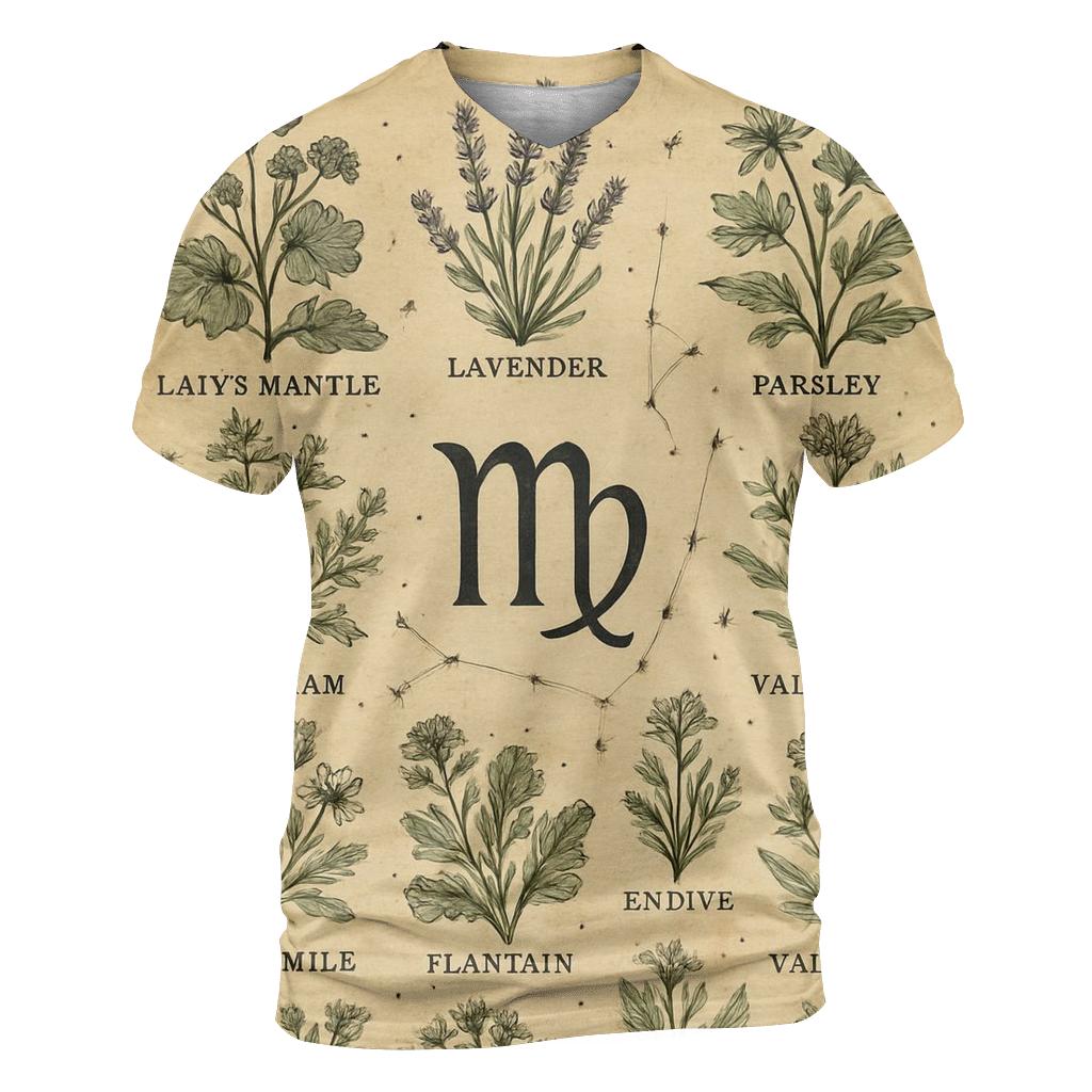 Virgo Celestial Herbarium Chart statement graphic shirts