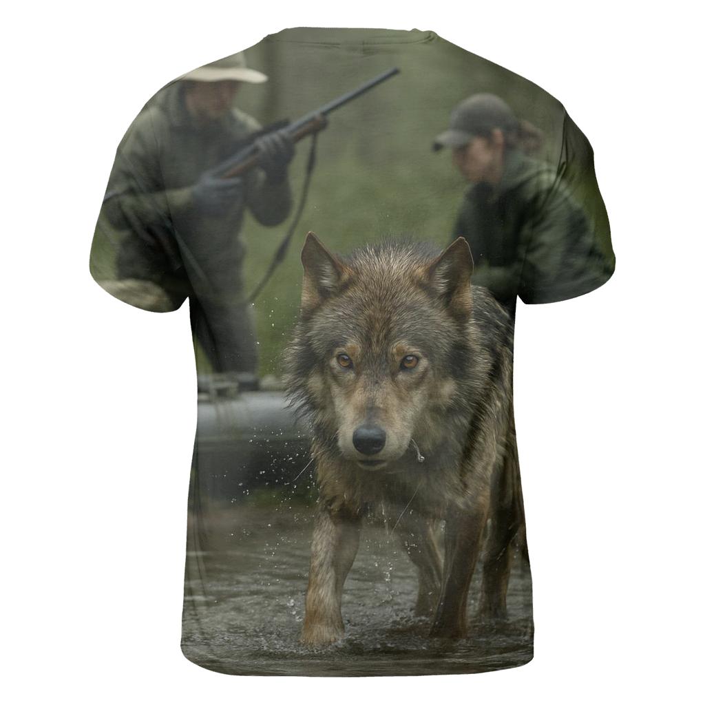 River Crossing Wolf Research Capture trendy printed shirt styles