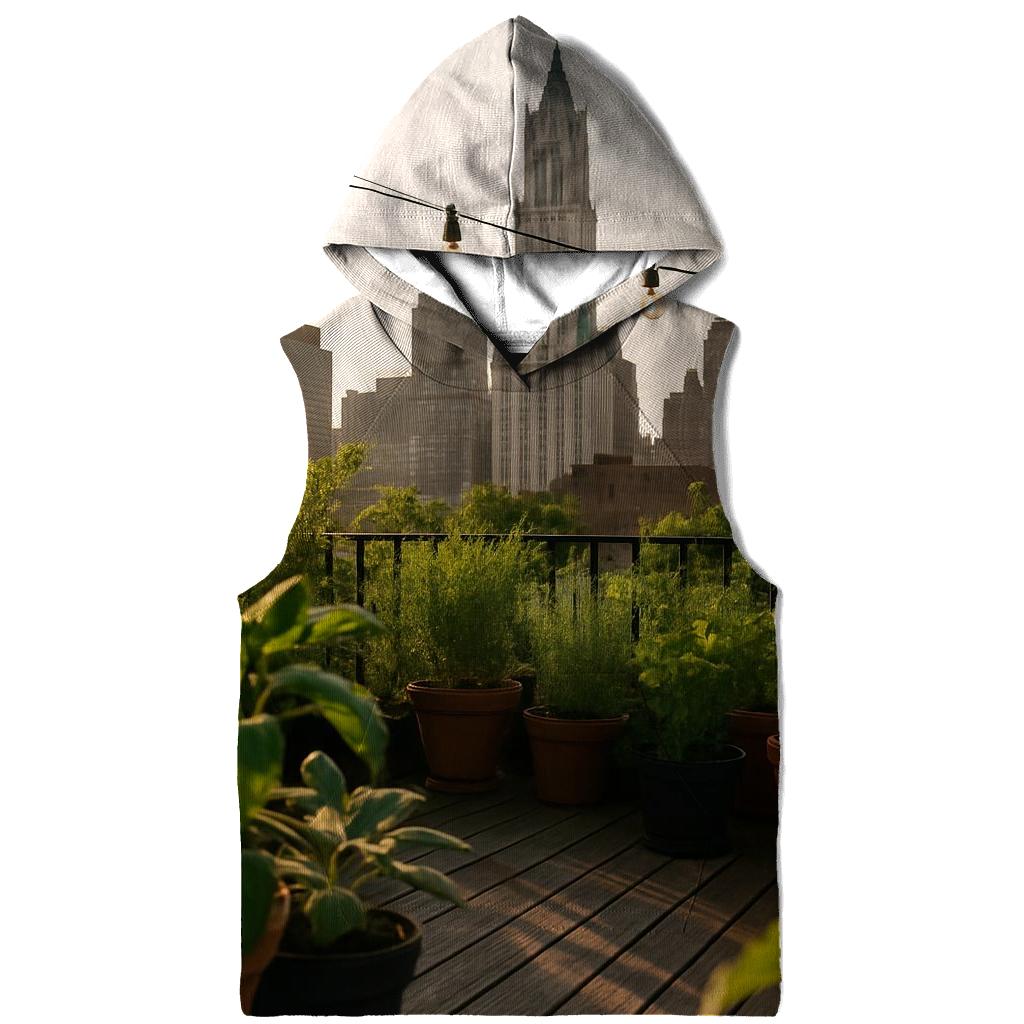 Brooklyn Rooftop Garden With Downtown View custom hoodies